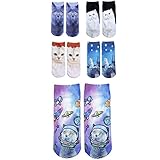 Zmart Women Girls 3D Crazy Funny Cute Cartoon Animals Short Ankle Socks