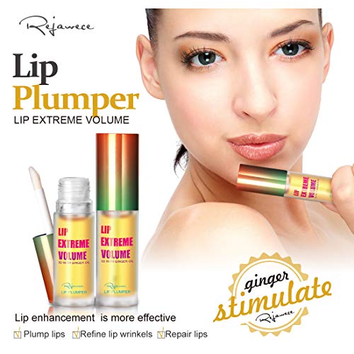 Lip Plumper Gloss by Rejawece - Lip Plumping Balm Plumper Device Lipstick Treatment - Clear Lip Plump Gloss - Enhancer for Fuller & Hydrated Lips | Give Volume, Moisturize (Strong)