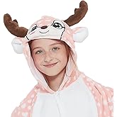 ANBOTA Funny Kids Deer Onesie Pajamas Reindeer Costume Girls Boys Halloween Christmas Party Cosplay