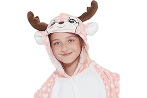 ANBOTA Funny Kids Deer Onesie Pajamas Reindeer Costume Girls Boys Halloween Christmas Party Cosplay