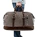 Canvas Overnight Bag Travel Duffel Genuine Leather for Men and Women Weekender Tote (Coffee)