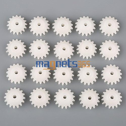 20pcs Plastic Bevel Gear Right Angle Drive Plastic Gears 16T Hole 2mm Toy DIY