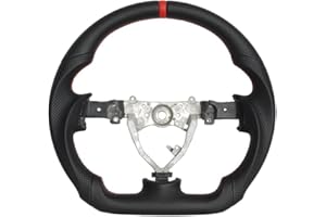 JIANGGAI Ful Leather Steering Wheel, D-Shaped Flat Bottom Perforated Leather Grip Steering Wheel Fit for Toyota FJ Cruiser 20
