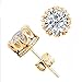 Hemlock Women Ladies 925 Silver Plated Earrings Jewelry Ear Stud (Gold, White)
