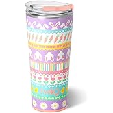 Swig Life 22oz Insulated Tumbler, Travel Coffee Tumbler with Lid, Cup Holder Friendly Travel Coffee Mug, Stainless Steel (Bunny Trail)