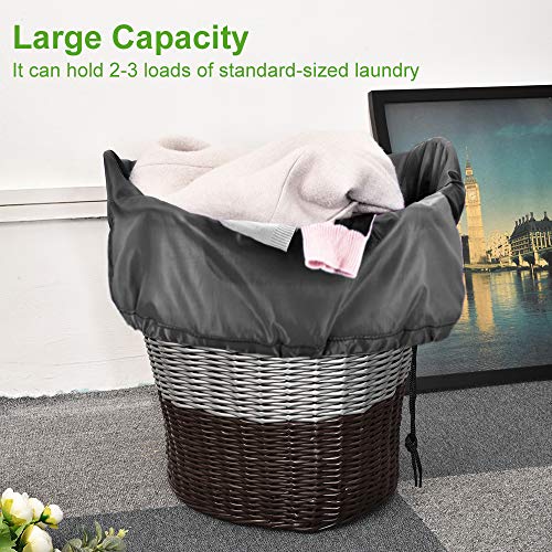 OTraki Large Travel Laundry Bags 28 x 45 inch XL Heavy Duty Drawstring Dorm Organizer Bags Tear Resistant Laundry Hamper Basket Liner Jumbo Dirty Clothes Storage, Three Loads of Clothes 2 Pack Grey
