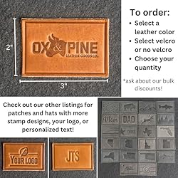 Bison Leather Patches with optional hook side
