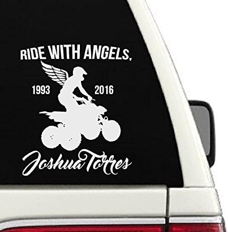 Ride With Angels 4 Wheeler ATV Memorial Car Decal - 7x9