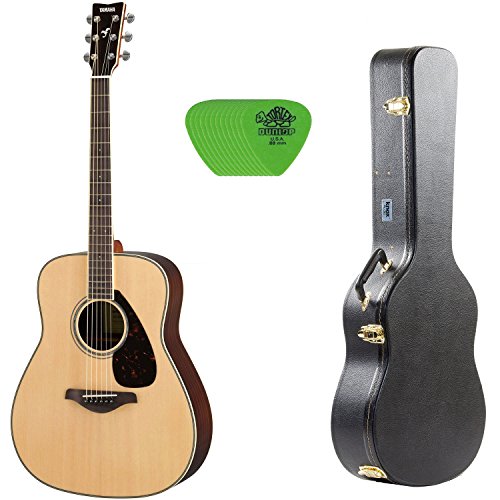 YAMAHA FG830 Natural Folk Guitar Bundle With Knox Acoustic Guitar Case