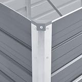 vidaXL Garden Raised Bed Outdoor Grey Galvanised Steel Planter 240x80x77 cm view 7
