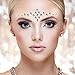 6 Sets Women Mermaid Face Gems Glitter,Temporary Tattoo Stickers Crystal Glitter Stickers Rhinestone Rave Festival Face Jewels, Eyes Face Temporary Stickers Decorations for Costume Parties
