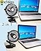 Battery Powered Fan Clip on Rechargeable Portable Mini USB for Table Stroller Outdoor, Black