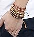 ORAZIO 10Pcs Braided Leather Bracelet for Men Women Wooden Beaded Bracelets Wrap Adjustable