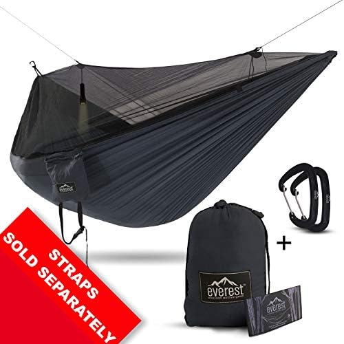 Double Camping Hammock - Everest | Bug & Mosquito Free Camping & Outdoor Hammocks Tent Reversible Integrated Bug Net Lightweight Ripstop Nylon