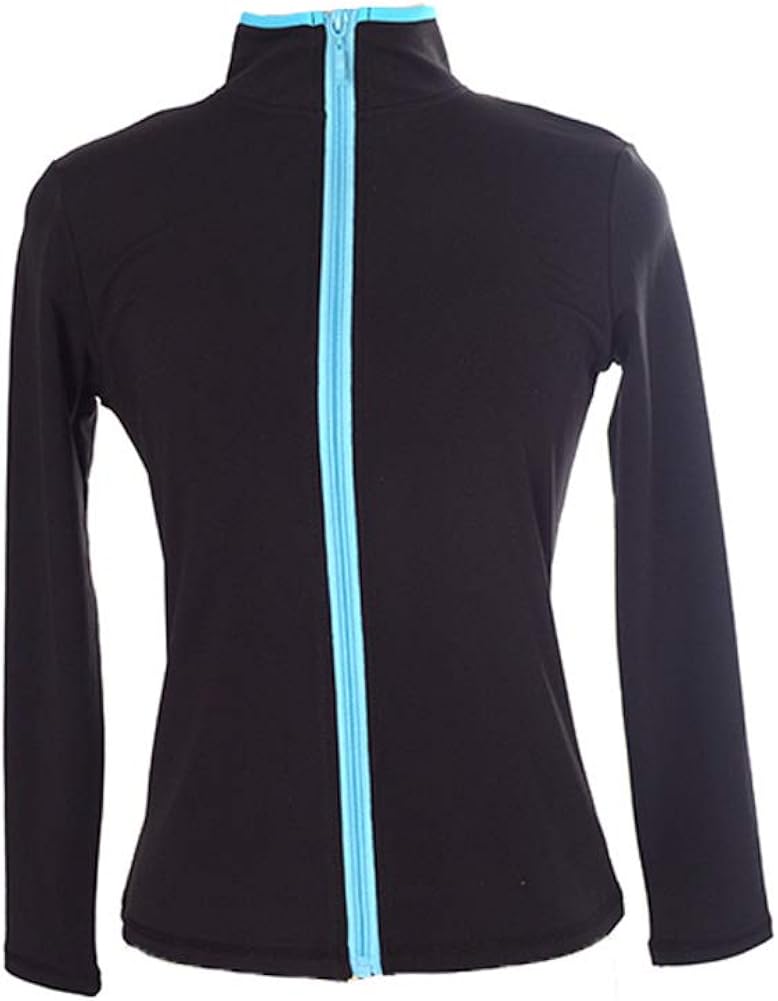 thumbnail image 2 of Figure Skating Jacket Zippered Tops For Girl Women Training Competition Ice Skating Short Fleece 2 of 13