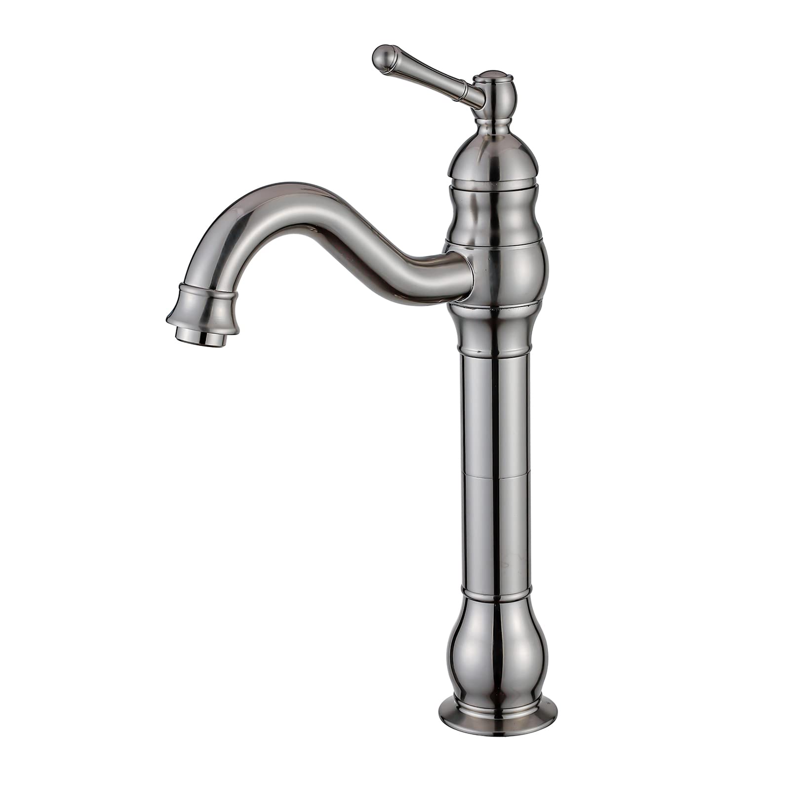 FWZZQ Bathroom Tap High Retro Wash Basin Mixer Tap Matt Brushed 360° Rotatable Sink Single Lever Mixer Tap Bathroom Tap Made of Brass High Spout for Bathroom