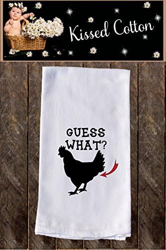 Guess What Chicken Butt Funny Dish Towels , Funny Tea Towels , Flour Sack Towel Kitchen Decore, Custom, Tea Towel, Kitchen Dishcloth , Dishtowel Dish Towel {KC000145}