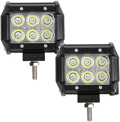 Audak 2Pcs 18w 4 Inch Spot CREE LED Work Light Bar Off Road Driving Lights Fog Lights for Jeep SUV Truck Pickup Boat ATV UTV 4wd 4x4
