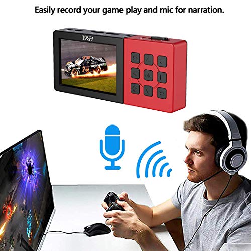 Y&H HDMI/AV in Video Capture Card with 3.5 Inch LCD,Remote Control,Playback,Schedule Capturing,Without PC Standalone Capture,Audio in,1080P@60fps Game Recorder for Switch,PS4, Xbox One,LiveTV,DVR