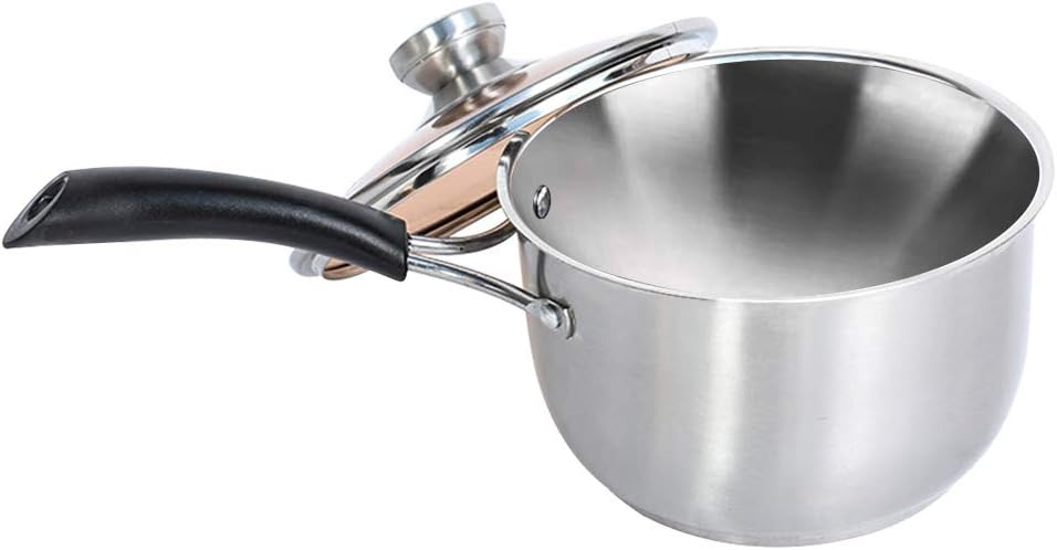 2 Quart Saucepan with Lid Cover Stainless Steel Nonstick Sauce Pan Milk Pot Butter Warmer Melting Pot with Heatproof Handle Multipurpose Cooking Pan/Pot Cookware for Home Kitchen Restaurant