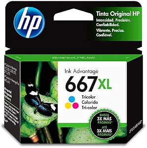 Amazon.com: Cartucho de Tinta Hp 667xl Tricolor de Alto Rendimiento  Original : Electrónica