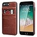 KIHUWEY for iPhone 7/8 Plus Case Wallet with Credit Card Holder, Premium Leather Magnetic Clasp Kickstand Heavy Duty Protective Cover for iPhone 7/8 Plus 5.5 Inch(Brown)