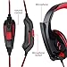 Gaming Headset with Microphone for Laptop,PC,PS4,Xbox ONE.maxin 3.5mm Wired Gaming Headphones with Noise Cancelling Volume Control Stereo Sound – Black and Redthumb 1