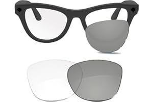Glintbay 100% Precise - Fit Replacement Sunglass Lenses for Ray-Ban Meta Skyler RW4010 52mm & Gen 2 RW4014 52mm - Photochromic Clear Non-polarized, UV-Blocking, Scratch-Resistant, Perfect Fit