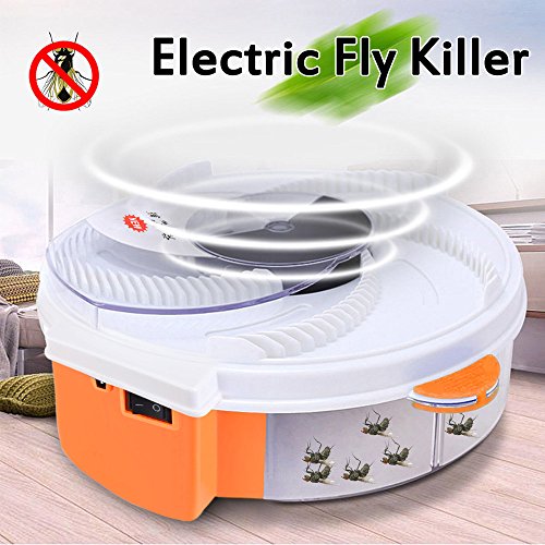 Botrong Autumatic Electric Purple Light Fly Trap USB Recharge Device with Trapping Food (Orange)
