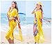 Sexy Women Chiffon Beach Swimwear Sarong Wrap Dress Bikini Cover Up Scarf (Yellow)