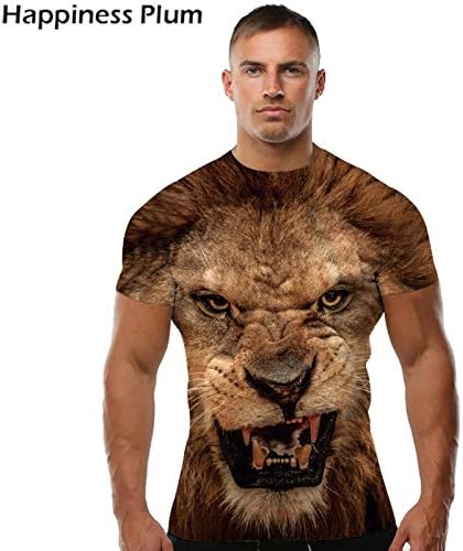 KYKU Ferocious Lion Shirt Cool T Shirt Men Short Sleeve 3d T-shirts Print Anime Mens 2017 Summer S 4XL