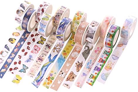 10 Rolls Decorative Washi Tapes Washi Masking Tape Set for Crafts, Scrapbooks, DIY Crafts and Gift Wrapping