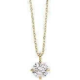 PAVOI 14K Gold Plated Cubic Zirconia Diamond Pendant Necklace for Women | Adjustable Slider