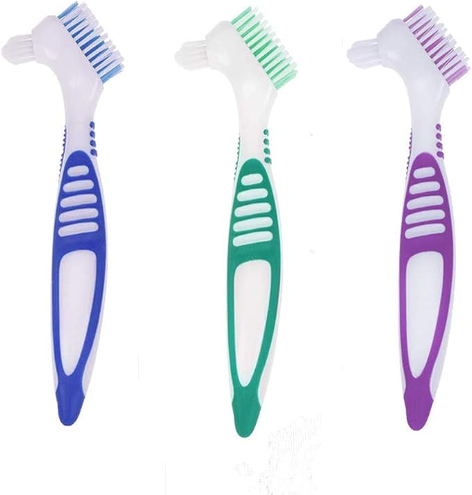 3 Pcs Denture Cleaning Brush Portable Cleaning Brush False Teeth