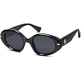 SOJOS Retro Polarized Large Oval Sunglasses Womens Mens Trendy UV400 Sun Glasses 80s 90s Shades SJ2365