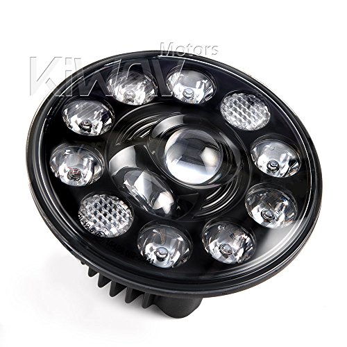 Sirius 7" LED headlight x1 high low beam position light black reflector NS-2241 for Land Rover Defender FJ Cruiser Jeep