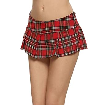Bfmyxgs Damen Polyester Stilvolle Gitter Minirock Fashion Club Low-Taille Sexy Kleid
