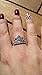 TenFit 925 Silver Princess Crown Ring with CZ Inlaid Fashion Jewelry Engagement Wedding Ring for Women