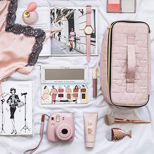 BAGSMART Makeup Bag Cosmetic Bag Large Toiletry Bag Travel Bag Case Organizer for Women, Soft Pink 9 BAGSMART Makeup Bag Cosmetic Bag Large Toiletry Bag Travel Bag Case Organizer for Women, Soft Pink