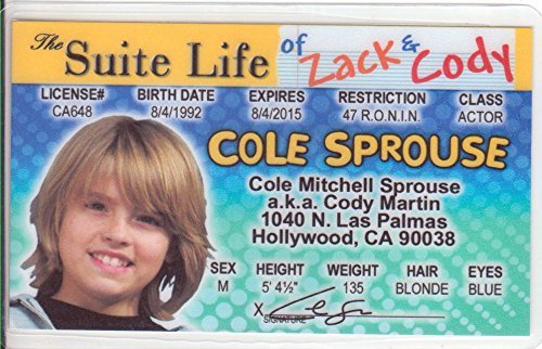 Signs 4 Fun Parody ID | Cole Sprouse ID | Fake ID Novelty Card | Collectible Trading Card Driver’s License | Novelty Gift for Holidays | Made in The USA