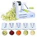 Zalik 5-Blade Spiralizer - Vegetable Spiral Slicer With Powerful Suction Base - Strong & Heavy Duty Veggie Pasta Spaghetti Maker for Low Carb/Paleo/Gluten-Free Meals With Extra Blade Storage Caddy