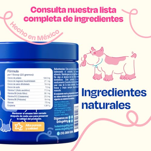 Dogelthy Hydration Powder. Electrolitos para Perro en Polvo Sabor Res. Suero Oral para Perro. Polvo Hidratante para Mezclar con Agua Ideal para Entrenamientos, Paseos o Viajes (150 gr)