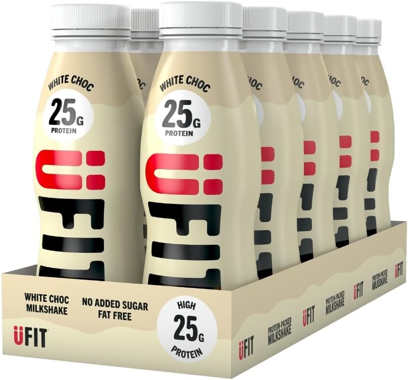UFIT 25g Protein Shake White Chocolate Ready to Drink 10 x 330 ml