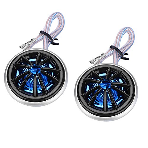 Universal Car Dome Tweeter Speaker, 150W, 25mm, Black and Blue, 91dB Sensitivity, 2 Pack with Install Parts