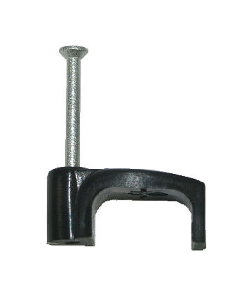 Unifix V44186 4mm (13X6) Black Flat Twin and Earth Cable Clip (Box of 100), Set of 100 Pieces