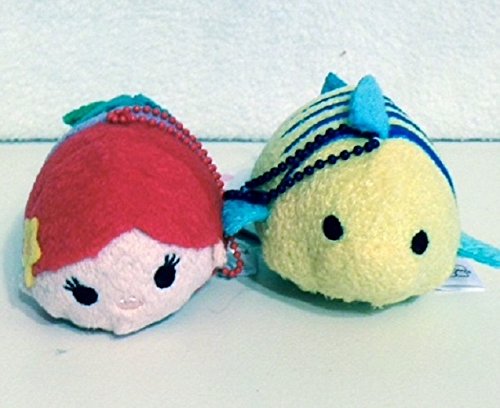 New 2pc Mini Tsum Tsum Plush Set: Ariel and Flounder From the