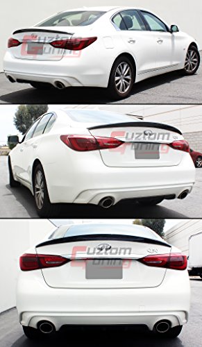 Cuztom Tuning Fits for 2014-2019 Infiniti Q50 JDM EAU Style Painted Gloss Black Trunk Lid Spoiler Wing - Thumbnail 2