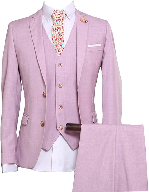 Amazon Co Jp メンズスーツ 紳士服 ベスト付き Suit ピンクスーツ 2ボタンスリムスーツ メンズ 上下セットスーツ メンズスーツセット スーツ ビジネススーツ 大きいサイズ シングル 大きいサイズ おしゃれ 服 ファッション小物