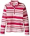 Dream Star Girls' Stand Collar Zip Neck Stripe Micro Fleece Pullover