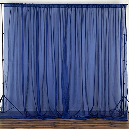 Balsacircle 10 Feet X 10 Feet Navy Blue Sheer Voile Backdrop